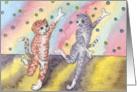 Cats taking dance lessons card