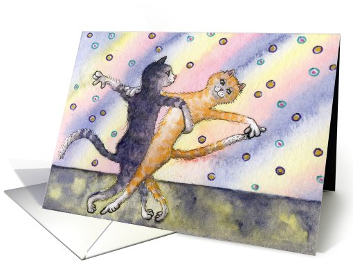 Ballroom dancing cats card (799452)