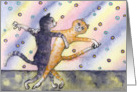 Ballroom dancing cats card