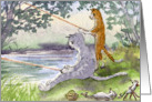 The cats have gone fishing. card