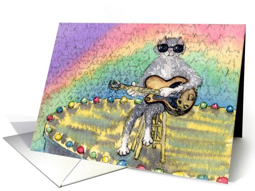Mr Cool Cat playing his guitar card (801623)