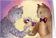 Drink to me only with thine eyes - romantic cats card