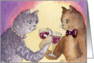 Drink to me only with thine eyes - romantic cats card