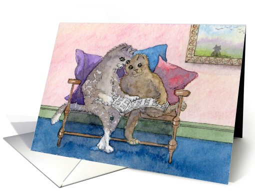 Cats sharing memories card (801644)