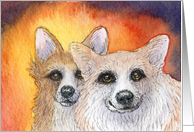 Corgi dog welcoming committee card