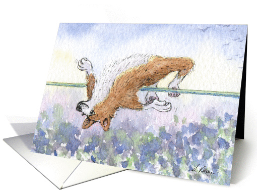 The Corgi Games, high jump, corgi, dog, card (926255)