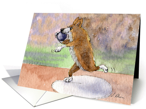 The Corgi Games, shot put, corgi, dog, card (927466)