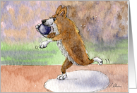 The Corgi Games, shot put, corgi, dog, card