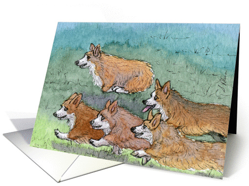 The Corgi Games, marathon, corgi, dog, card (927472)