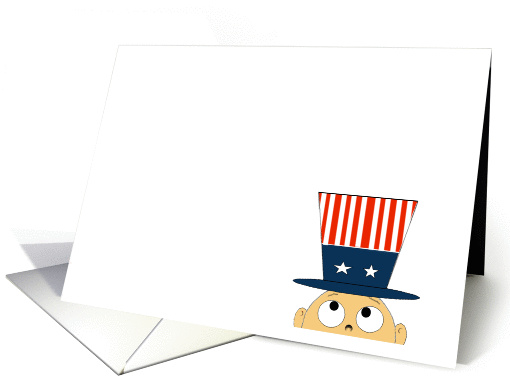 Happy Fourth of July or Independence Day with Uncle Sam Hat card