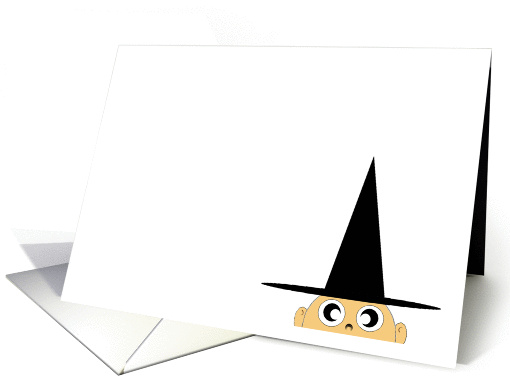 Happy Halloween Black Witch Hat card (117644)