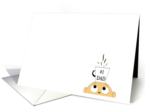 Happy Father's Day #1 Dad Coffee Mug Cup on Head card (117648)
