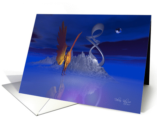 Golden Angel in Ice World card (172615)