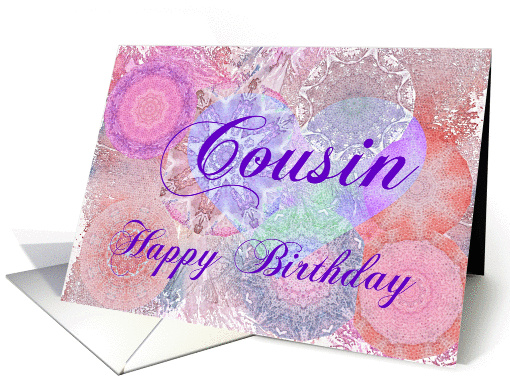 Cousin Happy Birthday Heart and Kaleidoscopes card (237230)