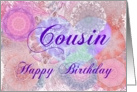 Cousin Happy Birthday Heart and Kaleidoscopes card