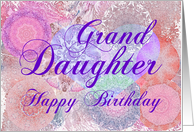 Grand Daughter Happy Birthday Heart and Kaleidoscopes card