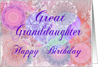 Great Granddaughter Happy Birthday Heart and Kaleidoscopes card
