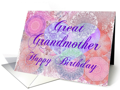 Great Grandmother Happy Birthday Heart and Kaleidoscopes card (237246)