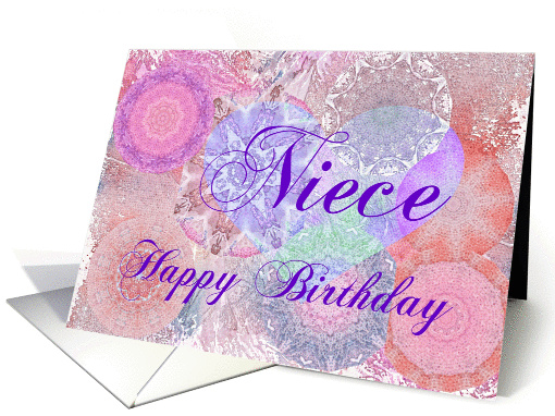Niece Happy Birthday Heart and Kaleidoscopes card (237258)