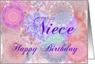 Niece Happy Birthday Heart and Kaleidoscopes card