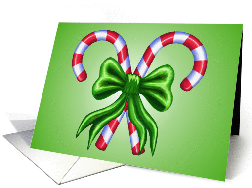 Candy Canes and Bow Christmas card (118034)