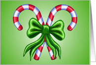 Candy Canes and Bow Christmas Card