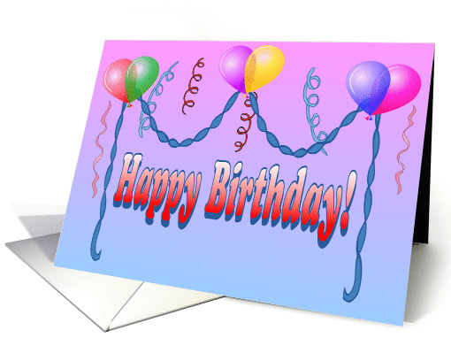 Happy Birthday Streamers card (141571)