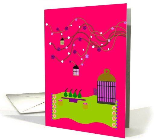 birdcage pink card (124884)