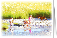 sisters at seashore card
