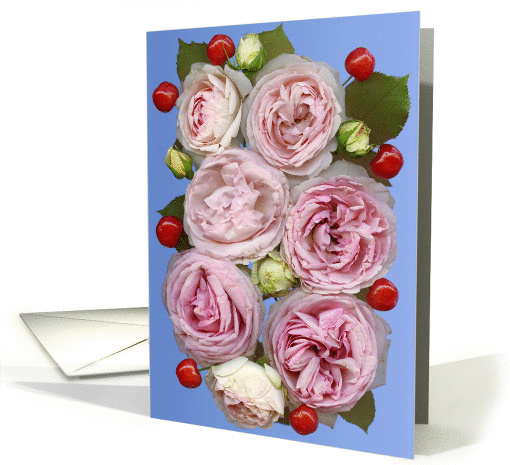 cherry roses card (216159)