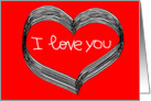 I love you with heart card