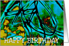 happy birthday green digital art card