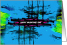 happy valentine psychedelic abstract card