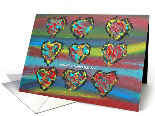 Anniversary Painted Hearts card (136047)