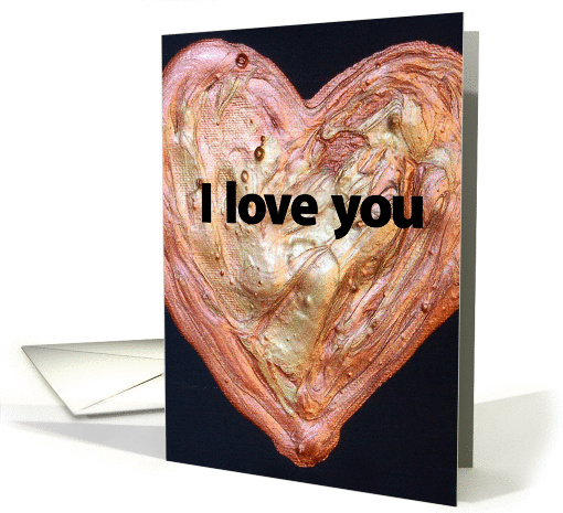 I love you card with painted heart card (178358)