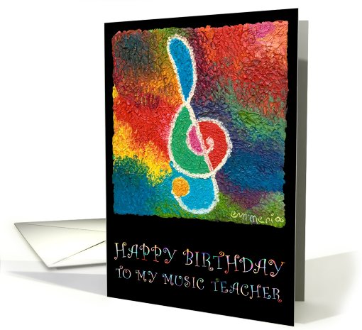 Happy birthday for music teacher card (462691)