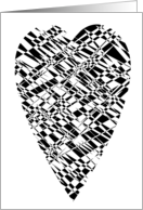 black and white heart card