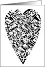 black and white heart card