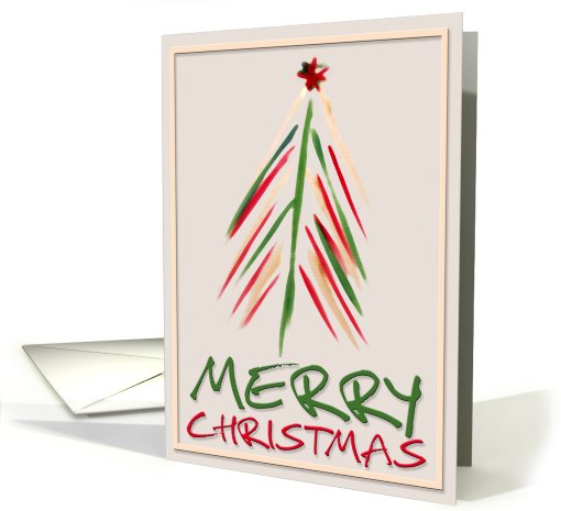 Merry christmas with painted tree card (525401)