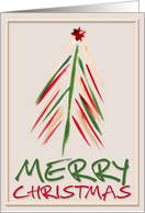 Merry christmas with painted tree card