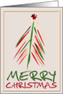 Merry christmas with painted tree card