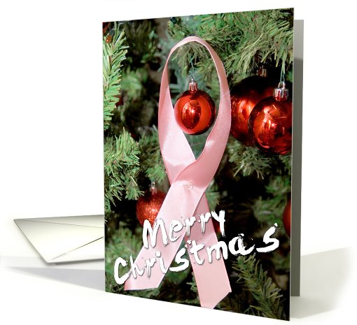 merry christmas/pink ribbon card (539499)