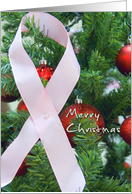merry christmas/tree/pink ribbon card