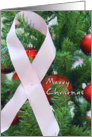 merry christmas/tree/pink ribbon card