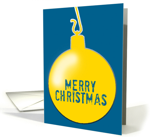 merry christmas / yellow ball / ornament card (539504)