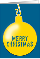 merry christmas / yellow ball / ornament card