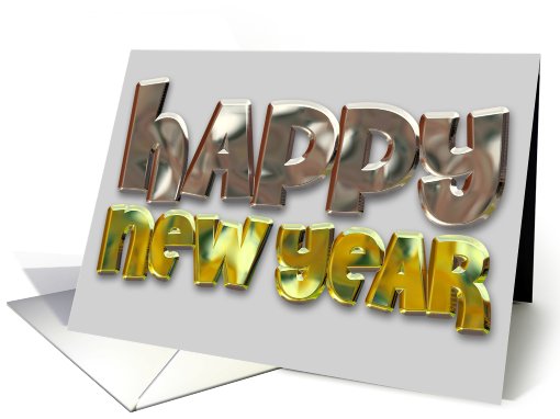 happy new year chrome text card (540906)
