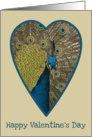 heart peacock card for valentine day card