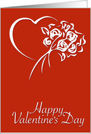 valentine day with flower and heart card