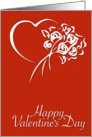 valentine day with flower and heart card